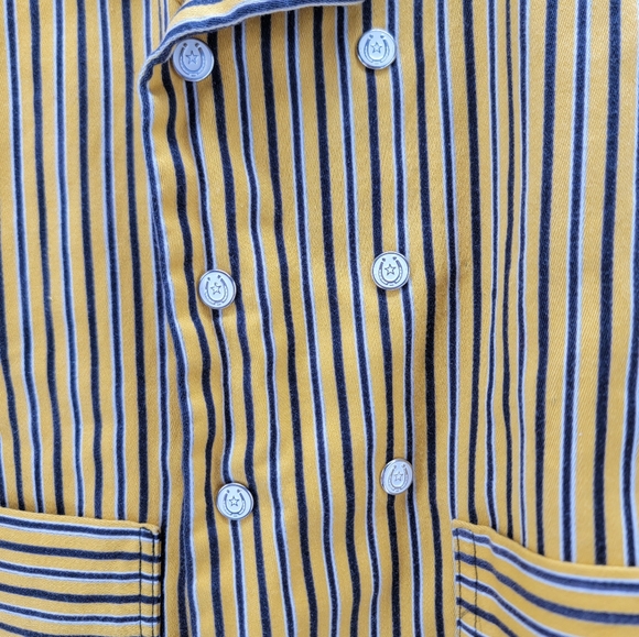 Vintage Yellow Navy Blue Striped Horseshoe Button Western Blazer Girls Size 6 - Picture 9 of 14
